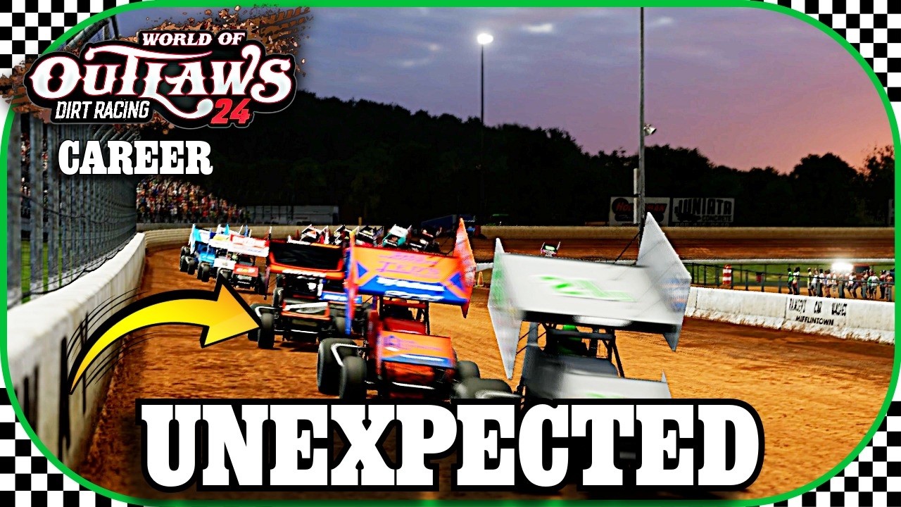 I had a Very Unexpected finish at Port Royal World of Outlaws dirt racing 24 410 Sprints career mode