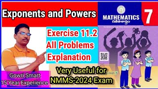7th Class Maths New Syllabus|| Chapter-11|| Exponents and Powers|| Exercise 11.2|| Must Watch Video