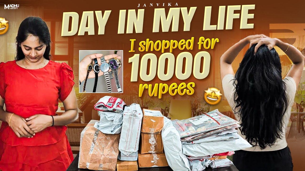 ✨ GIVEAWAY♥️ + UNBOXING 🛍️📦+ DAY IN MY LIFE!🌷 ✨#janvika#hugeshoppinghaul#unboxingvideo#unboxing