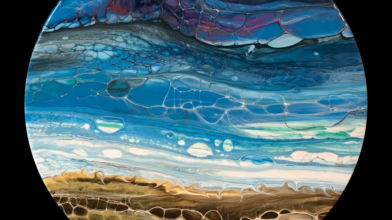715 Acrylic Fluid Art Beach Swipe Technique ~ Art By Susan King - YouTube