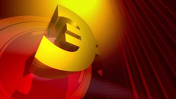 Free Video Background Loop: Euro Symbol Spinning On Red