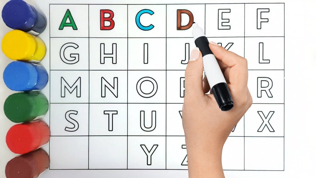 Alphabet, ABC song, ABCD, A to Z, Kids rhymes, collection for writing along dotted lines for toddler