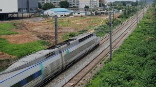 진주발 서울행 KTX #218열차 경산역 인근 사월교 통과