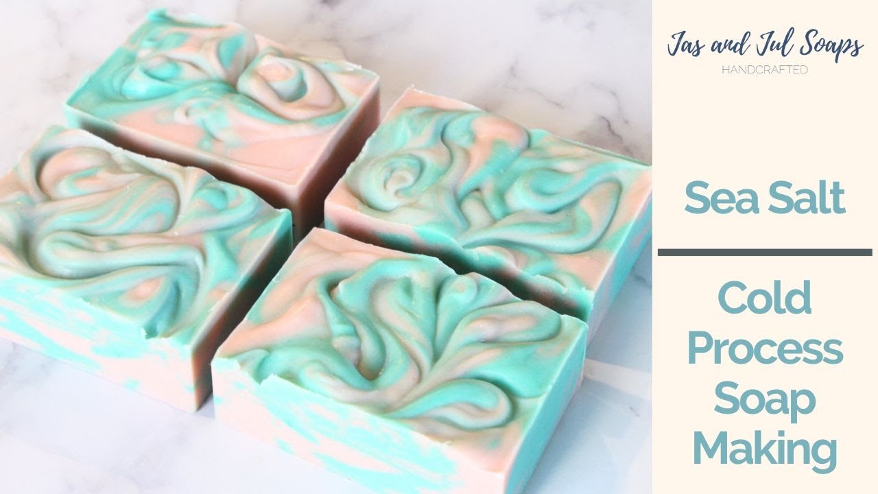 Sea Salt Cold Process Soap Making and Cutting | Jas and Jul Soaps - YouTube