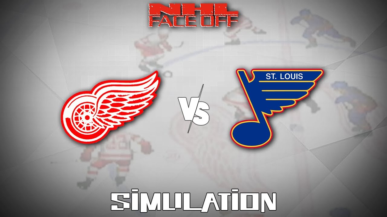 NHL Face Off (1995) - Detroit Red Wings vs St Louis Blues [Gameplay Simulation]
