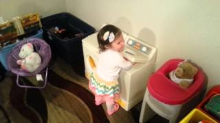 Abigail Easter egg hunt 2 years old