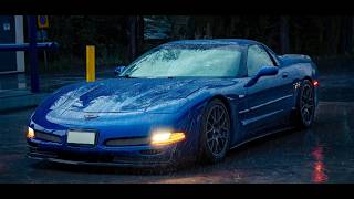 Rainy Forest Drive in a Corvette | RAW POV