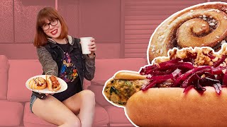 Lety Does Eating a Veggie Dog and Cinnamon Bun at IKEA's Swedish Bistro