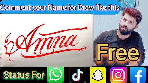 Amna Name Signature Calligraphy Status | How to Cursive write with cut Marker #amna