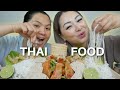 THAI FOOD *Spicy Cucumber Salad with Salmon Sashimi, Vietnamese Ham with SAS Chili Chips Mukbang