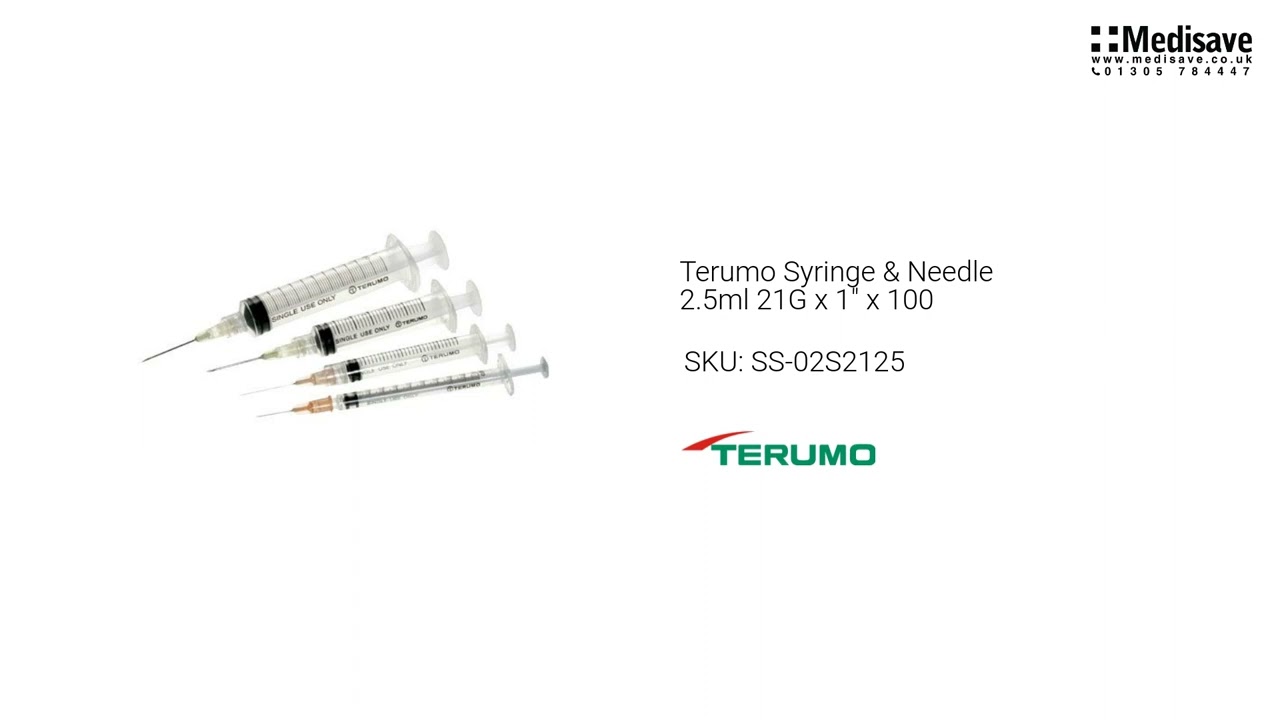 Terumo Syringe Needle 2 5ml 21G x 1 x 100 SS 02S2125