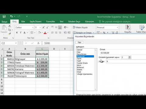 Video: Excel'de bir sayıya nasıl birim eklerim?