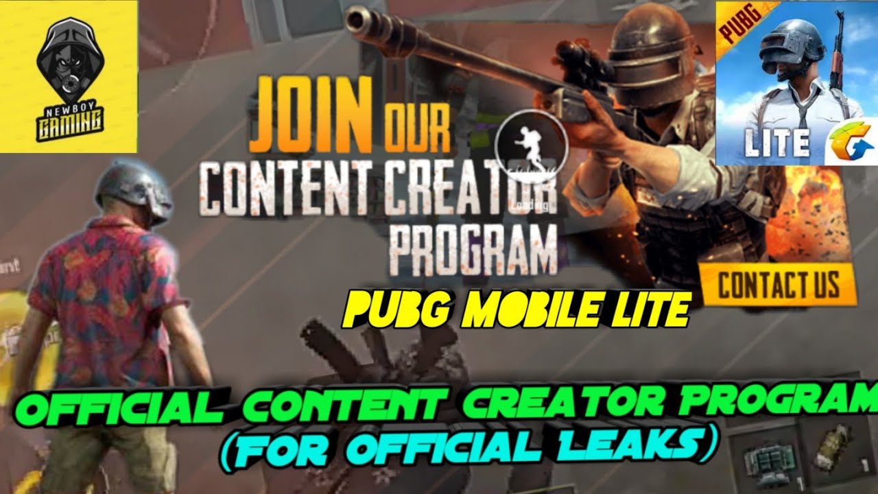 PUBG MOBILE LITE Official Content Creator Program F