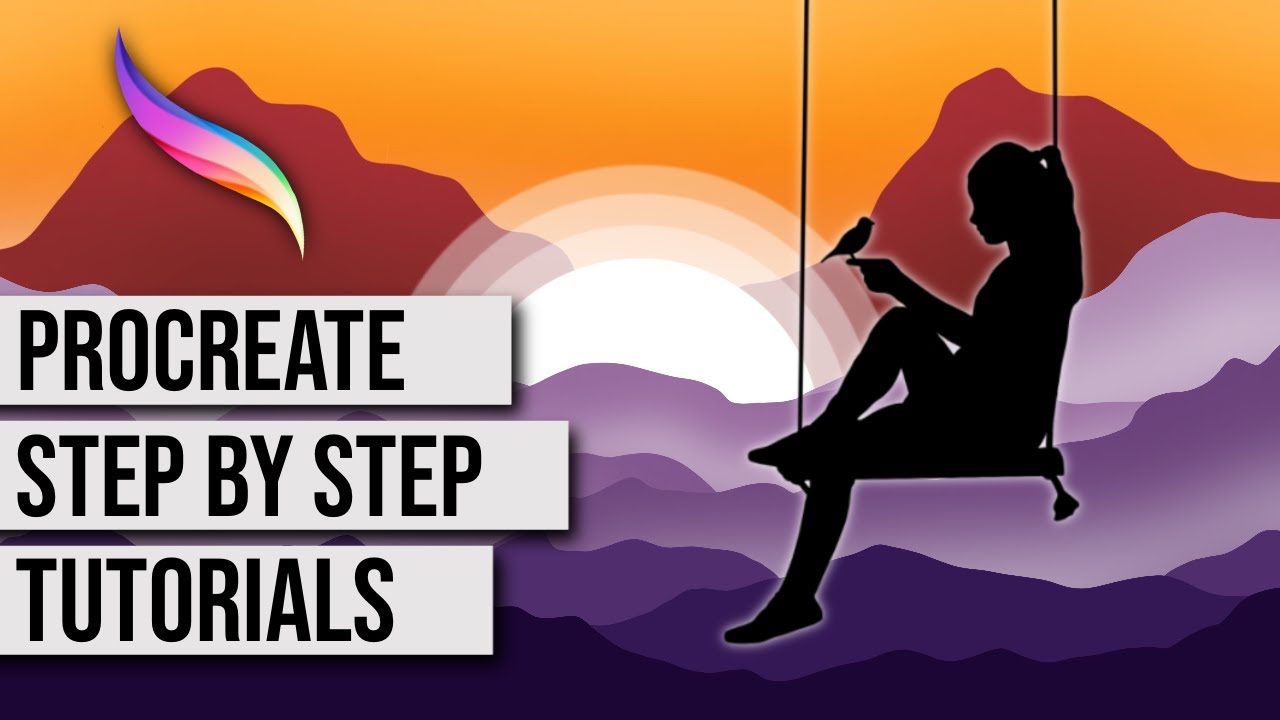 How to create a Sunset Mountain Scenery in Procreate | Procreate Tutorials | Robyn Danielle