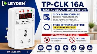 LEYDEN TP-CLK 16A Operating Guide | 10 ON/OFF Programs + Cyclic Timer 9999 Sec