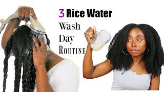 3 Rice water Fast Hair Growth Wash Day Routine | Natural Hair | Yao Women Secret