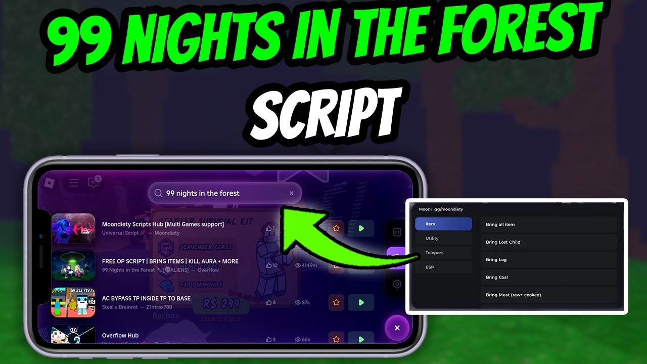 99 Nights in The Forest Script No Key! 99 Nights in The Forest Roblox