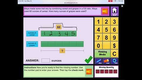 Missing Quantity   Thinking Blocks Ratios