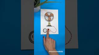 DIY “Spinning Fan” interactive card. Easy paper electronics project for beginners.