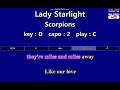 Lady Starlight - Scorpions (Karaoke & Easy Guitar Chords)  Key : D  Capo : 2