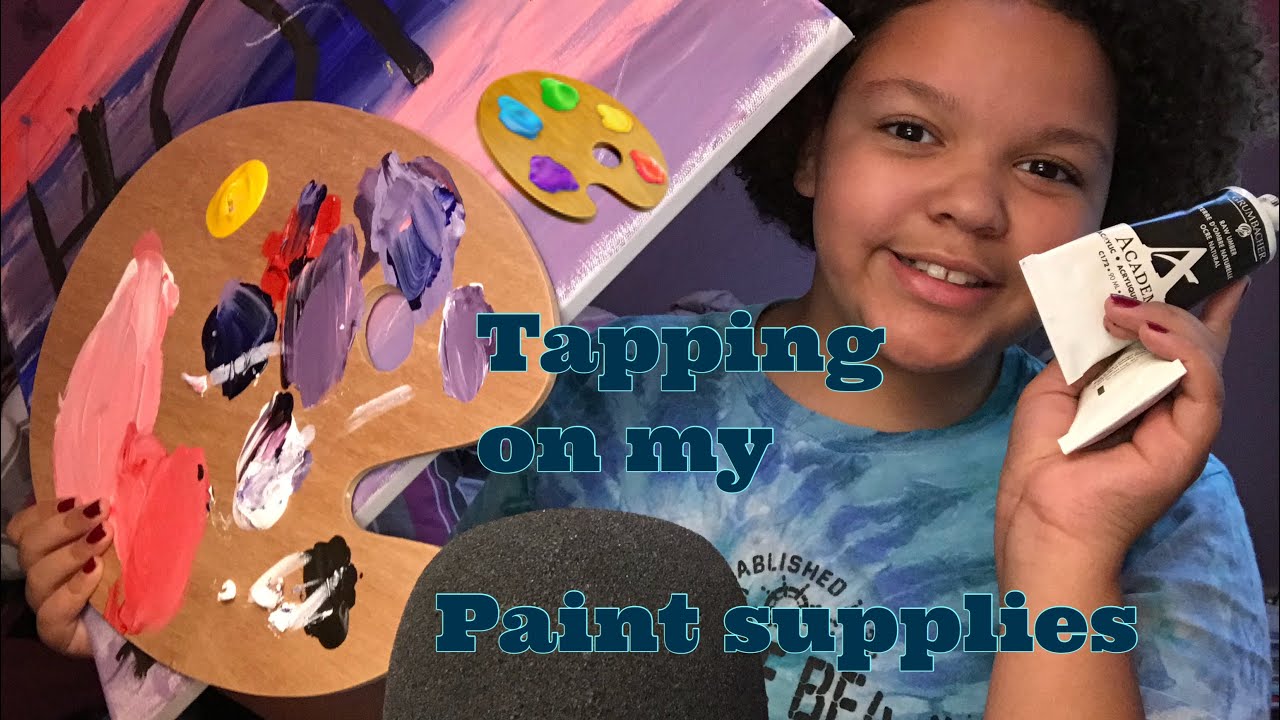 ASMR tapping on paint supplies 👩🏼‍🎨 🎨 YouTube