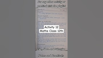 Class 12 Maths Lab Activity 12 Solution// Maths Lab Practical Class 12// #mathsactivity  #maths