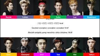 Exo (엑소) - Wolf (늑대와 미녀) Han/Rom/Ina Color Coded Lyrics || Sub Indo || Lirik Terjemahan