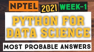 Python for Data Science|| WEEK-1 Quiz assignment Answers 2021||NPTEL||#SKumarEdu