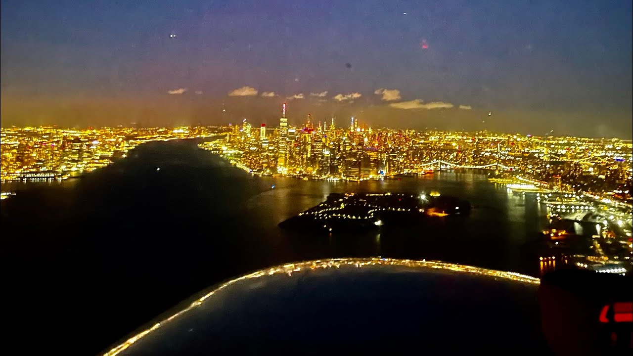 FULL FLIGHT NYC Skyline Route… at NIGHT! YouTube