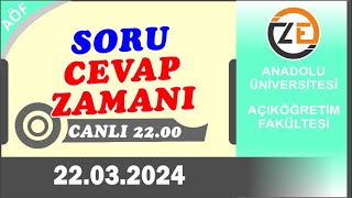 AÖF 22 03 2024 Canlı - Test Çözüm Tekniği - Yarın Sınav Var