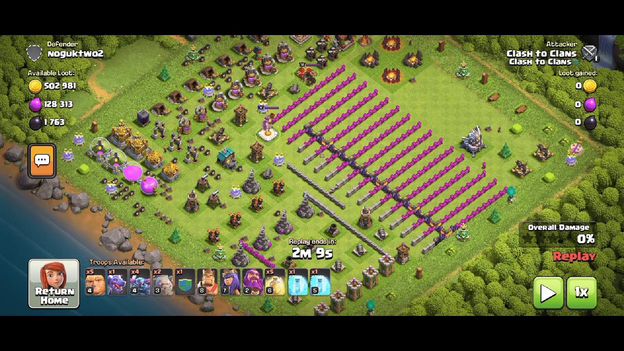 Noguk Two vs Clash to Clans | Clash of Clans Defenseless Town Hall 12 Classic Scenery Attack | Vdo 7