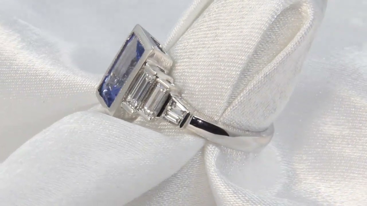 emerald cut sapphire ring natural 2972v