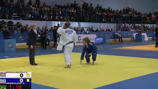 57 kg Krasilnikova U Merkulova E 03 04 2016 Т1 КУБОК ЕВРОПЫ СРЕДИ КАДЕТОВ, ТВЕРЬ 2016
