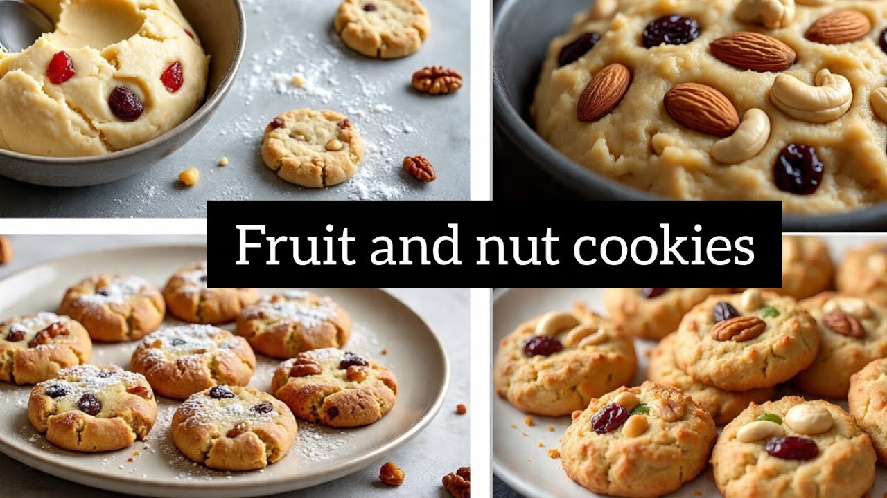 Crispy Eggless Fruit & Nut Cookies | Easy Bakery Style Cookie Recipe at Home