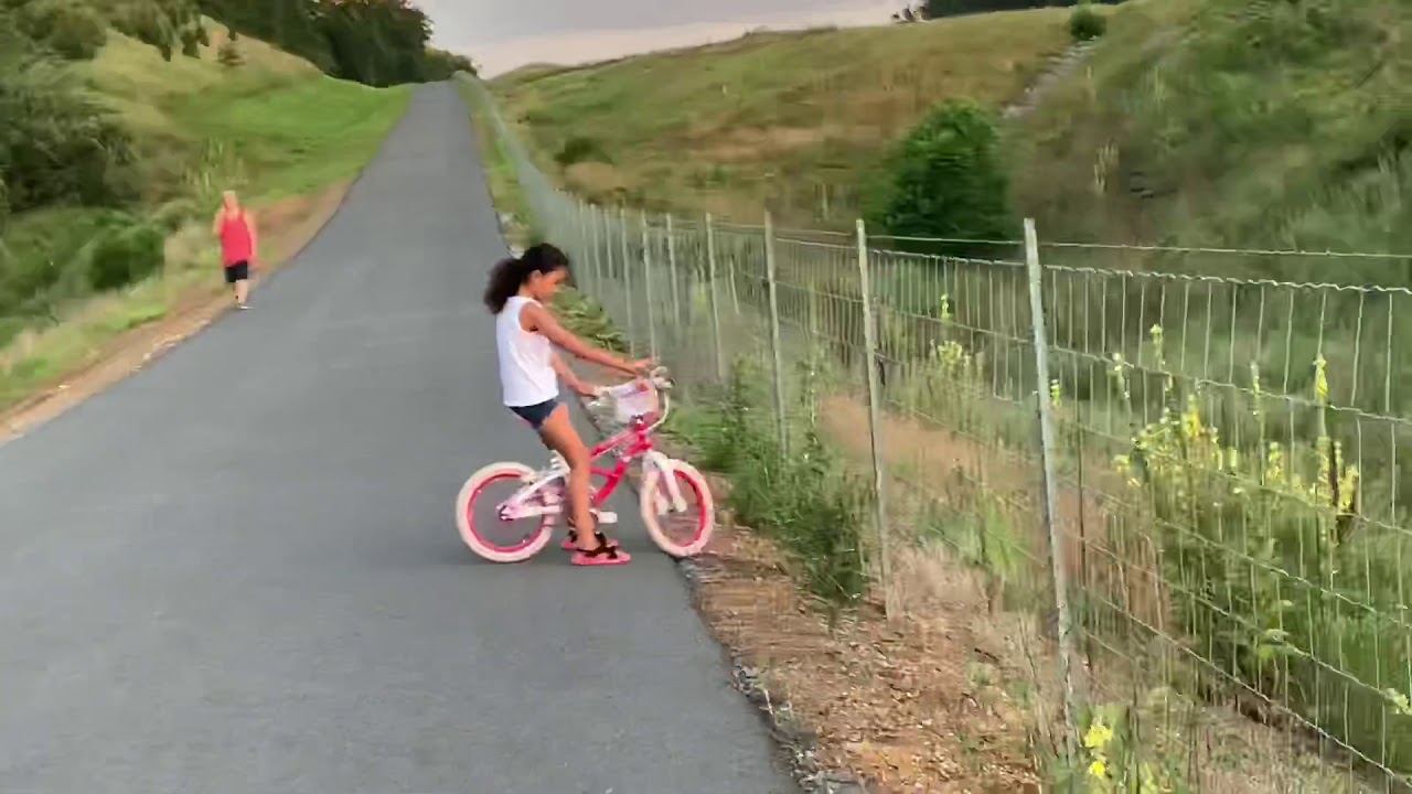 Saturday walking/biking/jogging with my family - YouTube