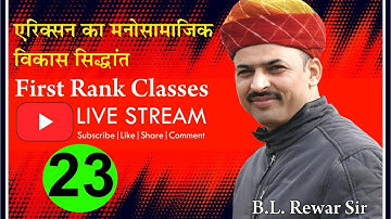 REET,CTET,MPTET,UPTET,HTET,UKTET....Psychology/ by B L  sir/एरिक्शन का मनोसामाजिक विकास सिद्धांत