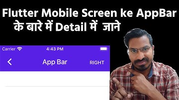 How to set Appbar Widget in Flutter Mobile Screen, Leading Icon, Title & Actions for Beginners Hindi