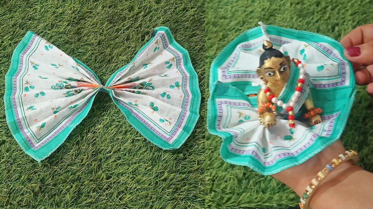 एकदम आसान तरीके से बनाएं रुमाल से लड्डू गोपाल ड्रेस बिना सिलाई मशीन के /laddu Gopal cotton dress