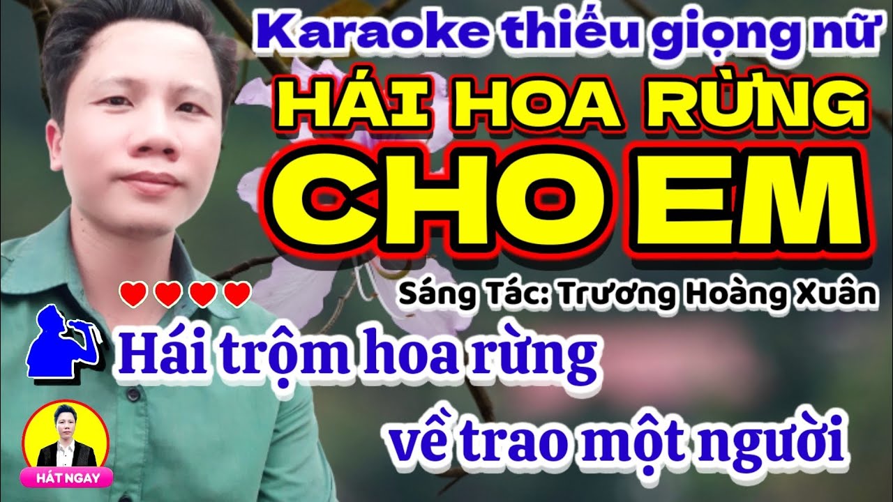 KARAOKE 🎶 Hái Hoa Rừng Cho Em Thiếu Giọng Nữ 🎵🎶 Song Ca Cùng Hồ Văn Dũng.