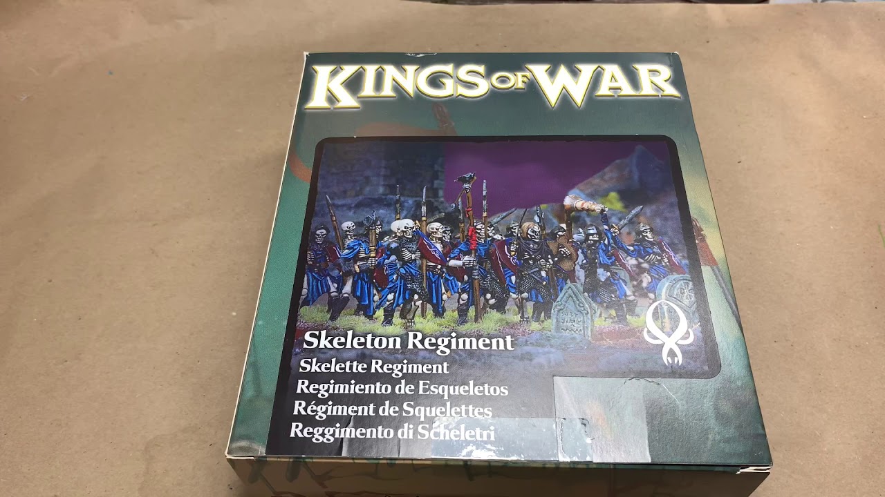 Kings of War skeleton regiment unboxing