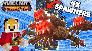 I built a QUAD SPIDER SPAWNER in Minecraft Create Mod