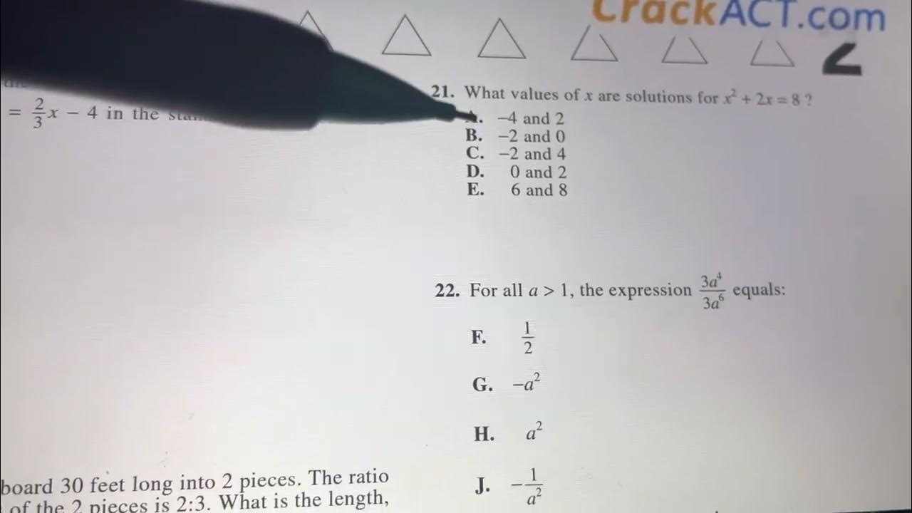 ACT 64E Math YouTube