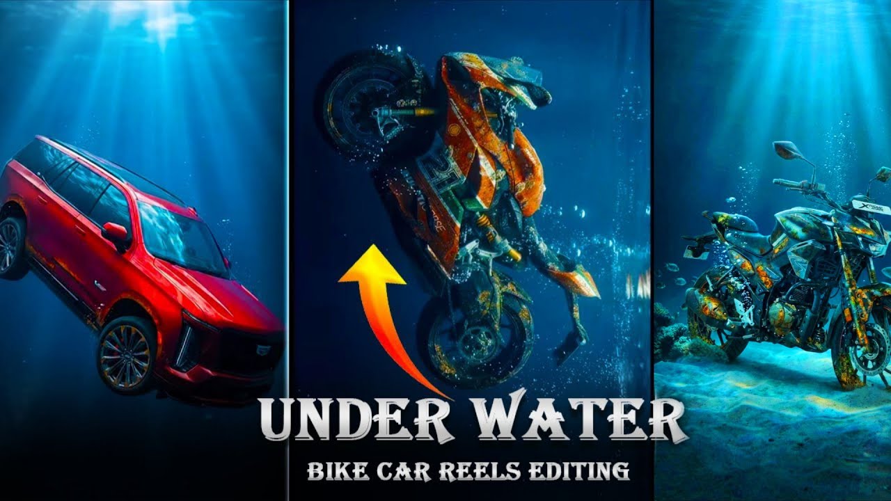 Trending UNDER WATER BIKE Reels Video Editing | Under Water Bike Reels Video Tutorial | Vkneon 