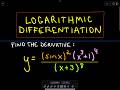 Logarithmic Differentiation -  Example 2