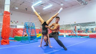 TEACHING MY WIFE GYMNASTICS AT 3AM PART 2!