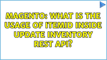 Magento: What is the usage of itemId inside Update inventory REST API?