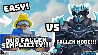 Easily Duo Fallen Simplicity | No Special Towers | PLS DONATE Farm Skin!!! (TDS)