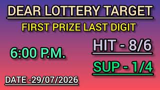 Nagaland State Lottery | First Prize Last Digit Target (29/07/2026