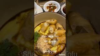 Shan Yellow Tofu with Noodle #tofu #noodles #chinesetea #yangon #myanmar