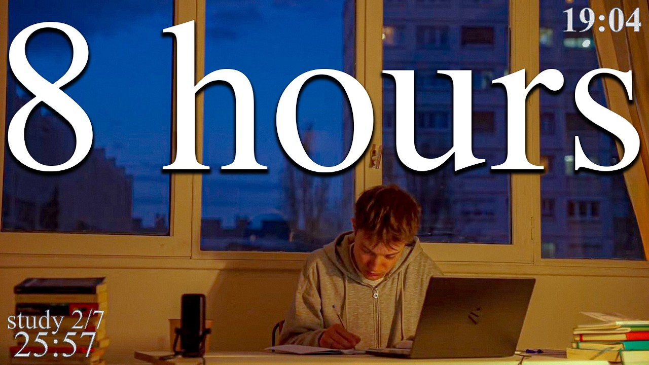 LIVE | 8-HOUR study with me in Paris 📚⛈️ rain sounds & pomodoro timer 60 & 10
